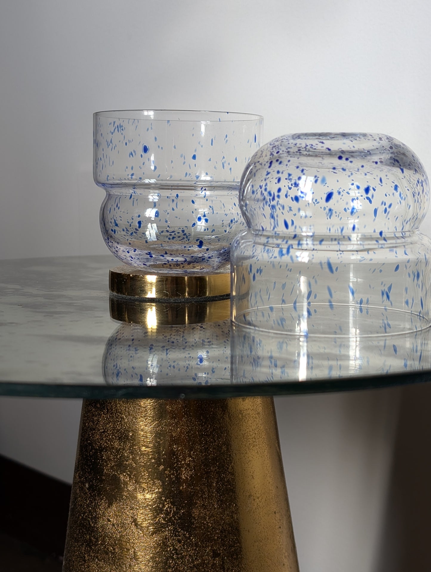 RUNO glasses - cobalt dots (set of 2 glasses)