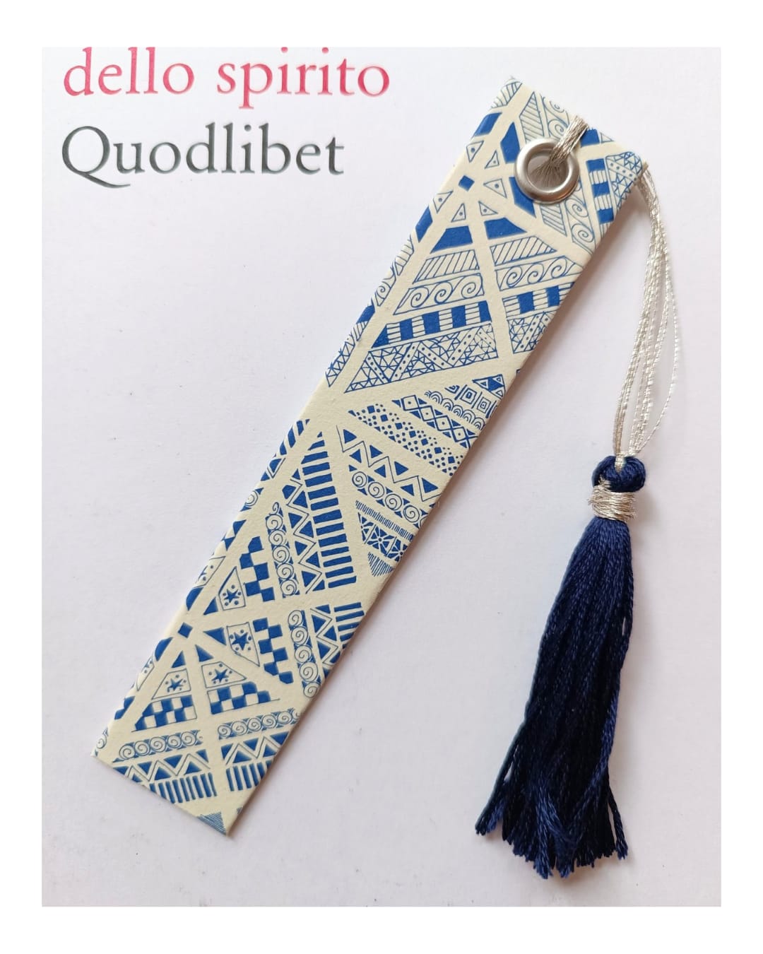 HANDMADE BOOKMARK GEOMETRIC BLUE