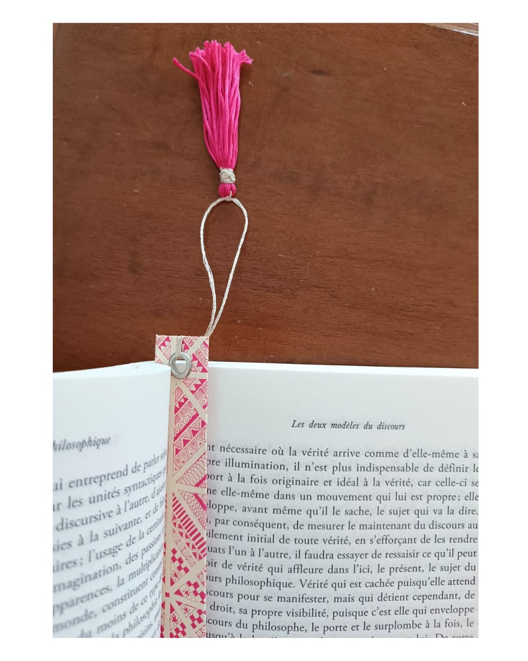 HANDMADE BOOKMARK GEOMETRIC PINK