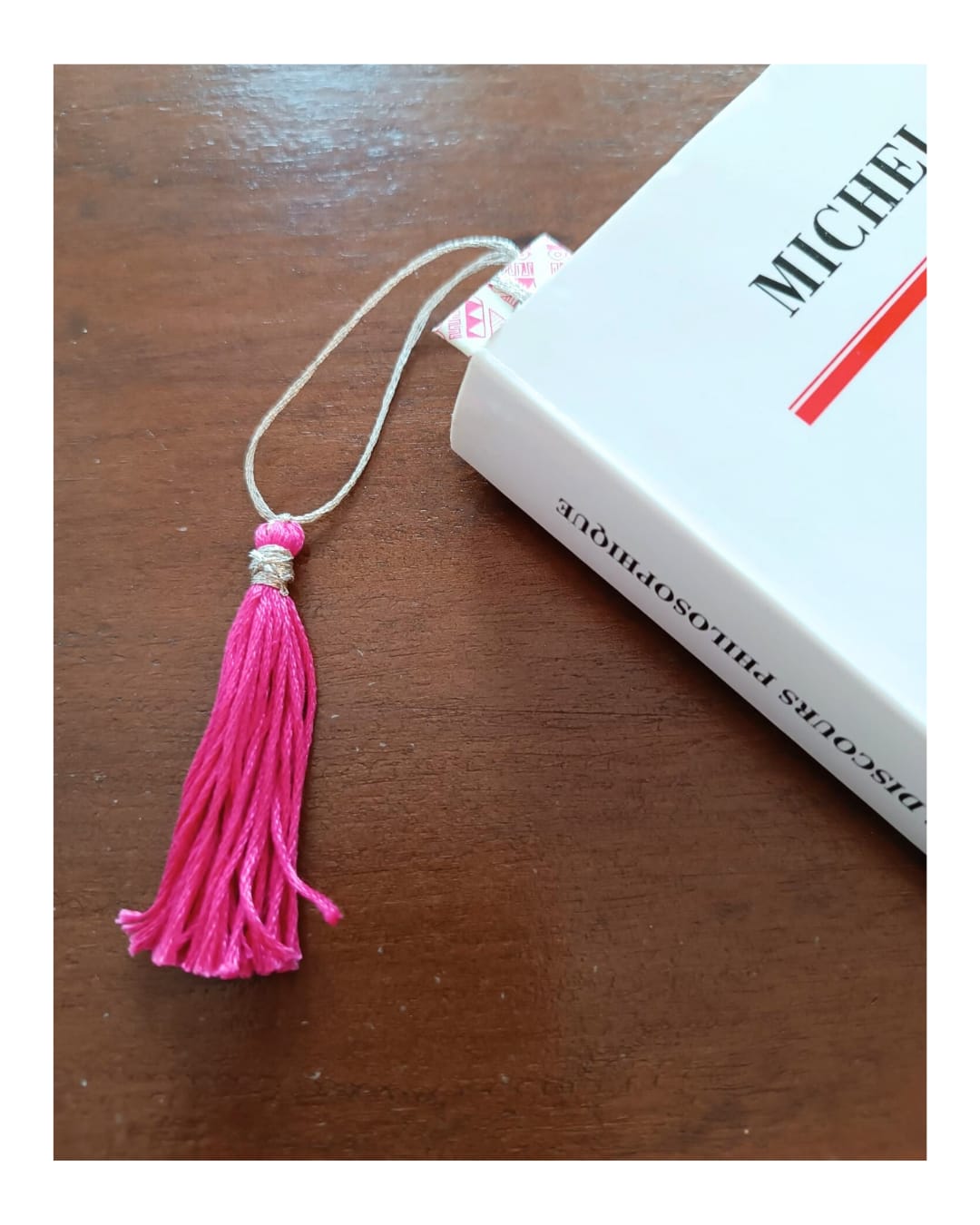 HANDMADE BOOKMARK GEOMETRIC PINK