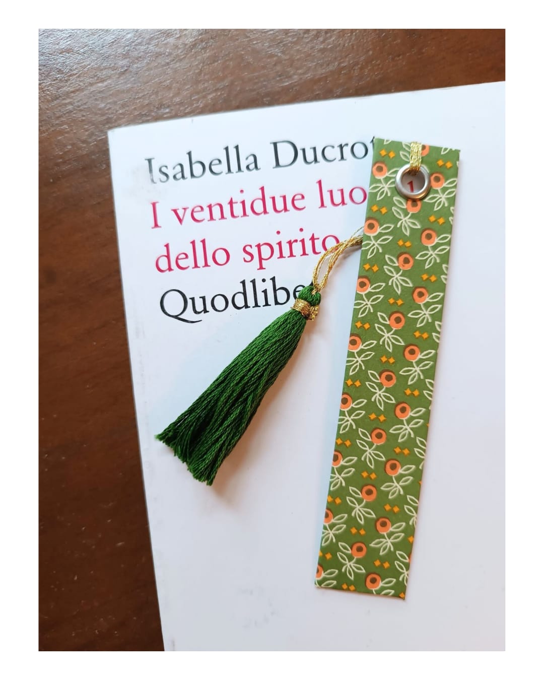 HANDMADE BOOKMARK SMALL FLOWER GREEN