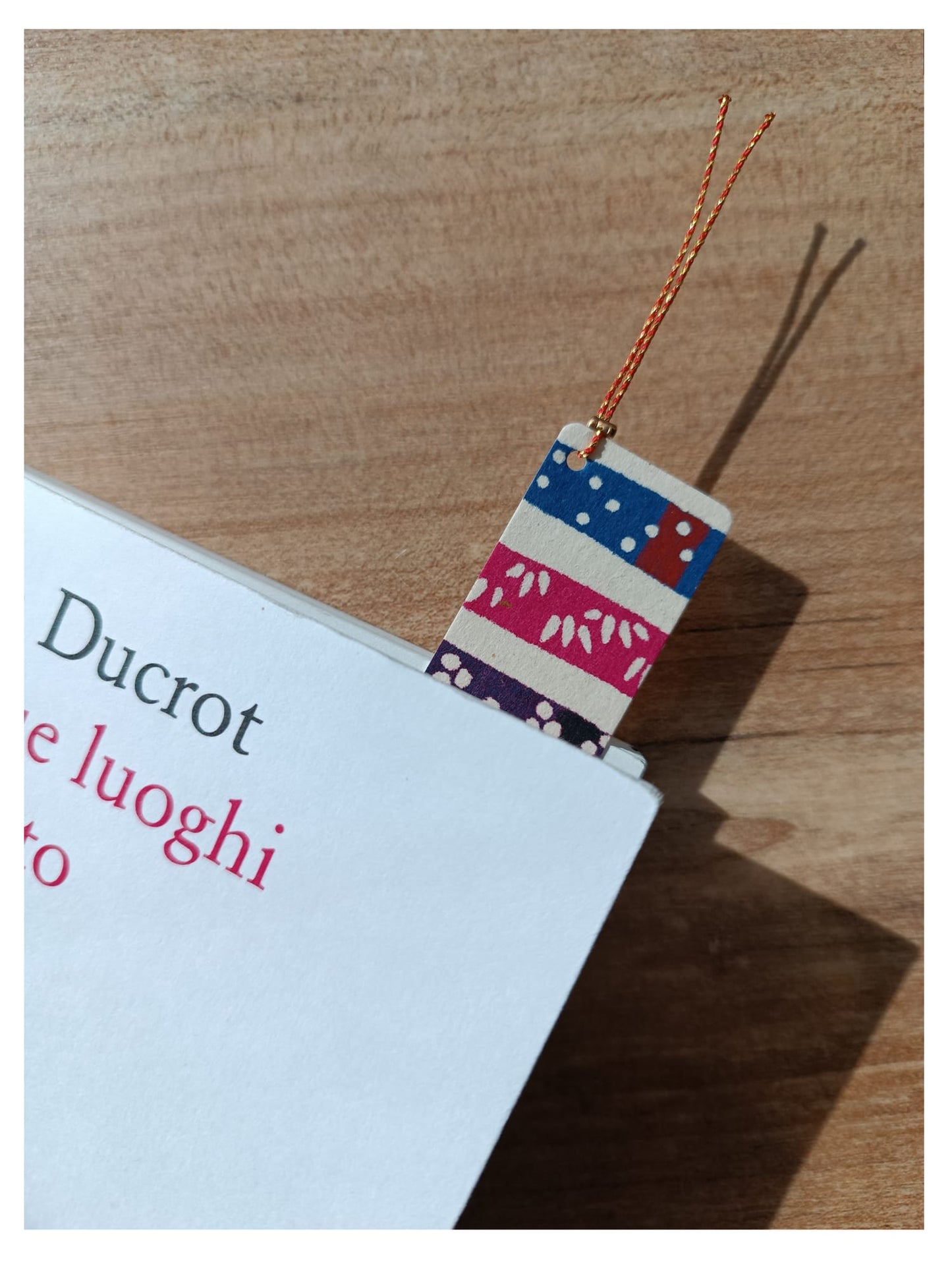 Washi book marker blue