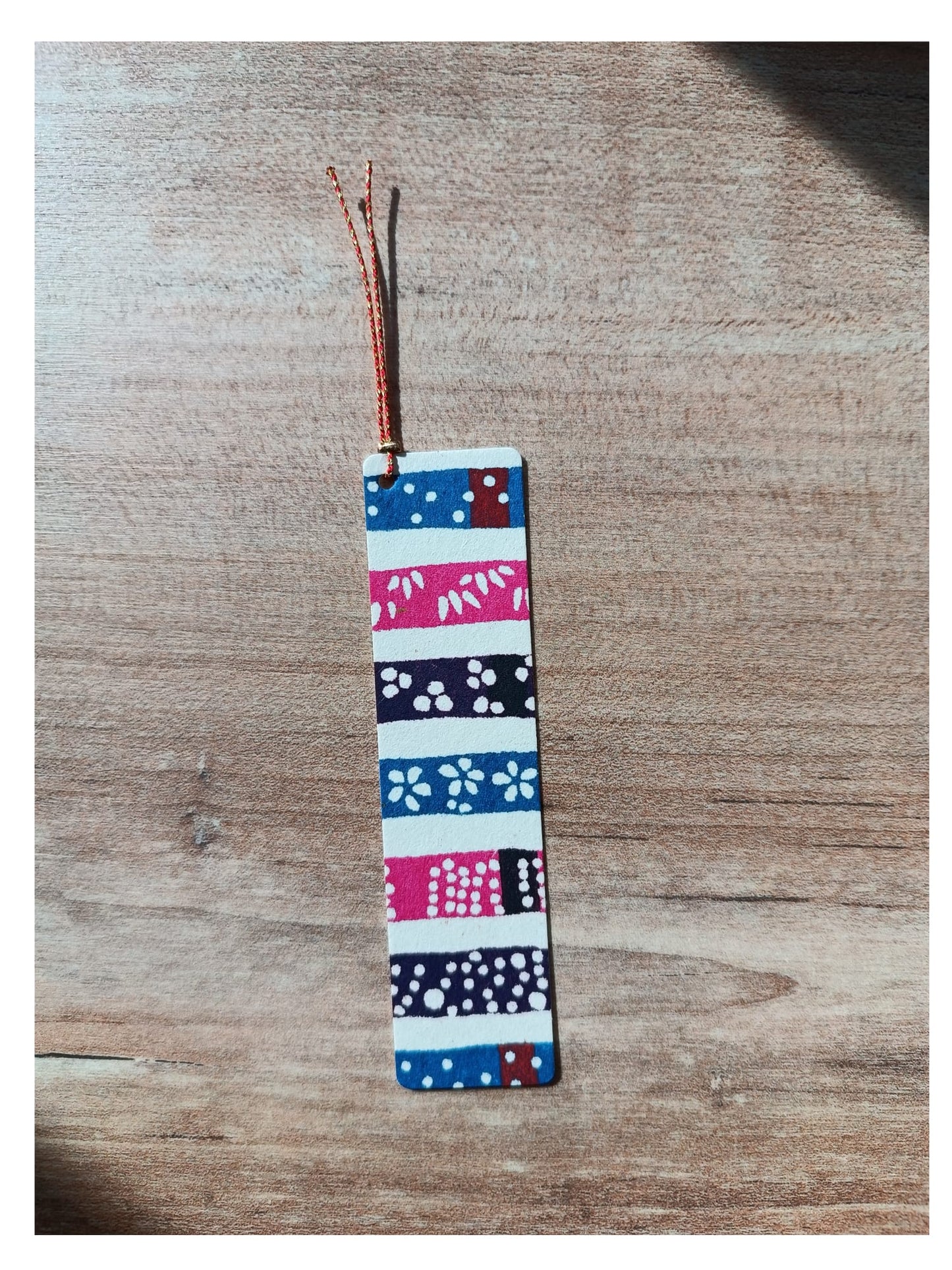 Washi book marker blue