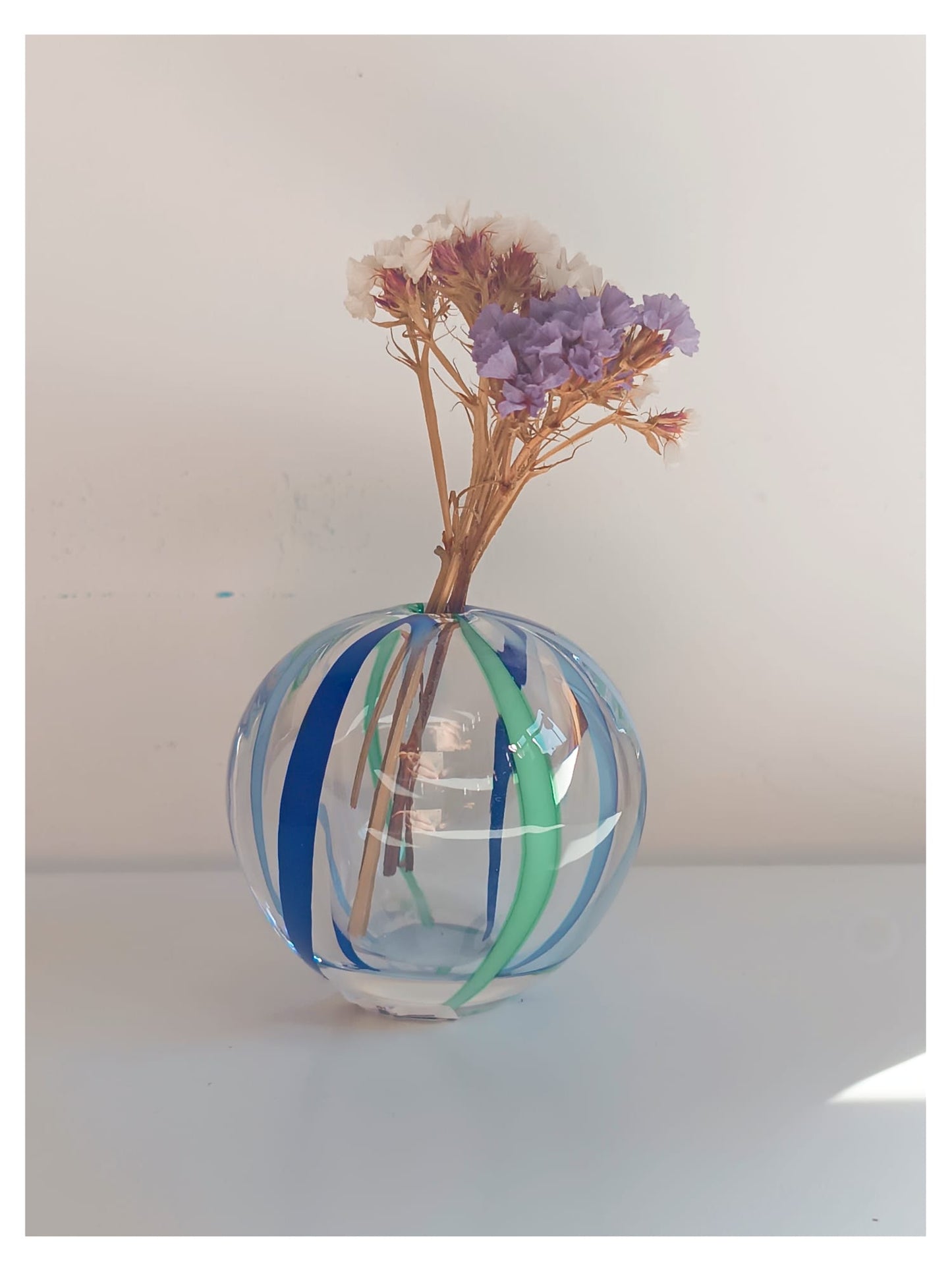 Glass Flower vase - TSUGARU BIIDRO - BLUE