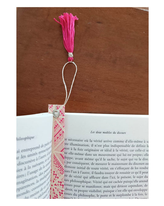 HANDMADE BOOKMARK GEOMETRIC PINK