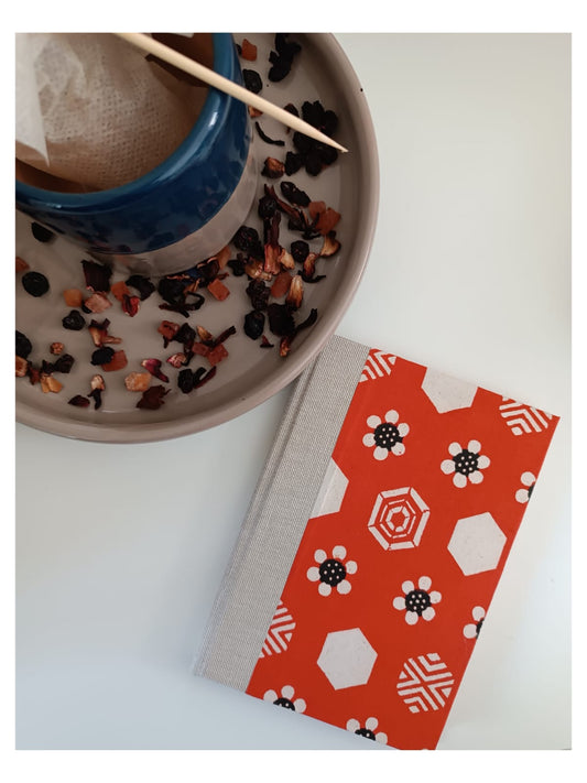 ANYUK  Handmade KATAZOME NOTE BOOK KIKAGAKU AKA