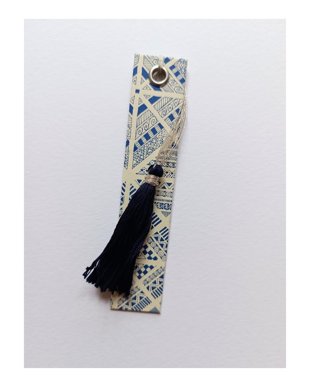 HANDMADE BOOKMARK GEOMETRIC BLUE