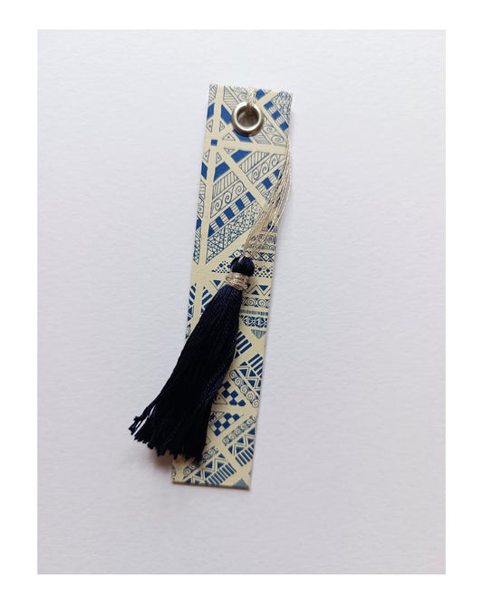 HANDMADE BOOKMARK GEOMETRIC BLUE