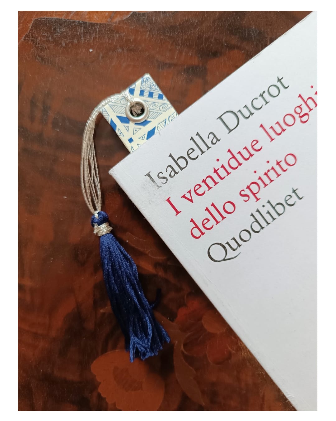 HANDMADE BOOKMARK GEOMETRIC BLUE