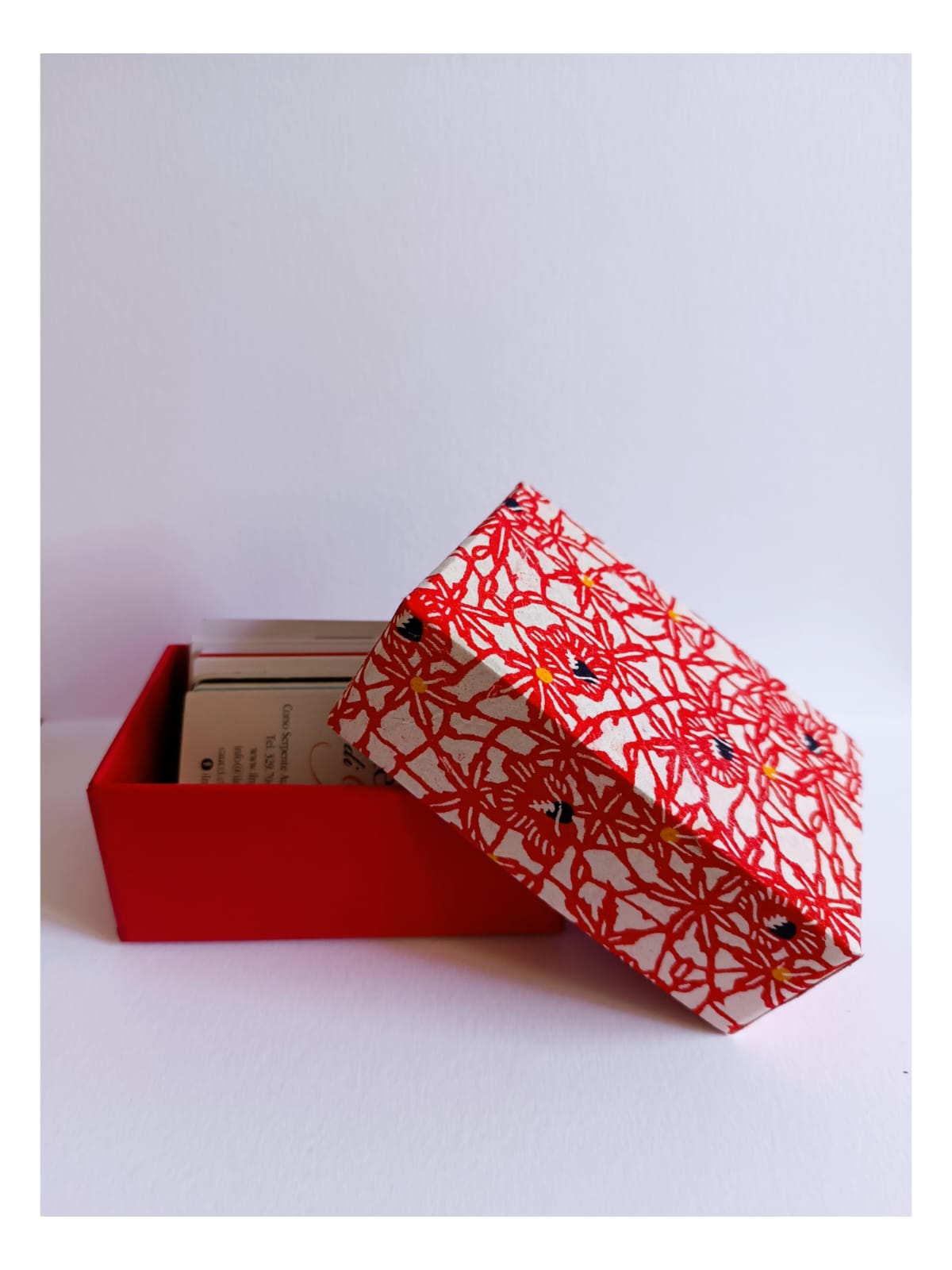 Anyuk handmade buisiness card box RED FLOWER